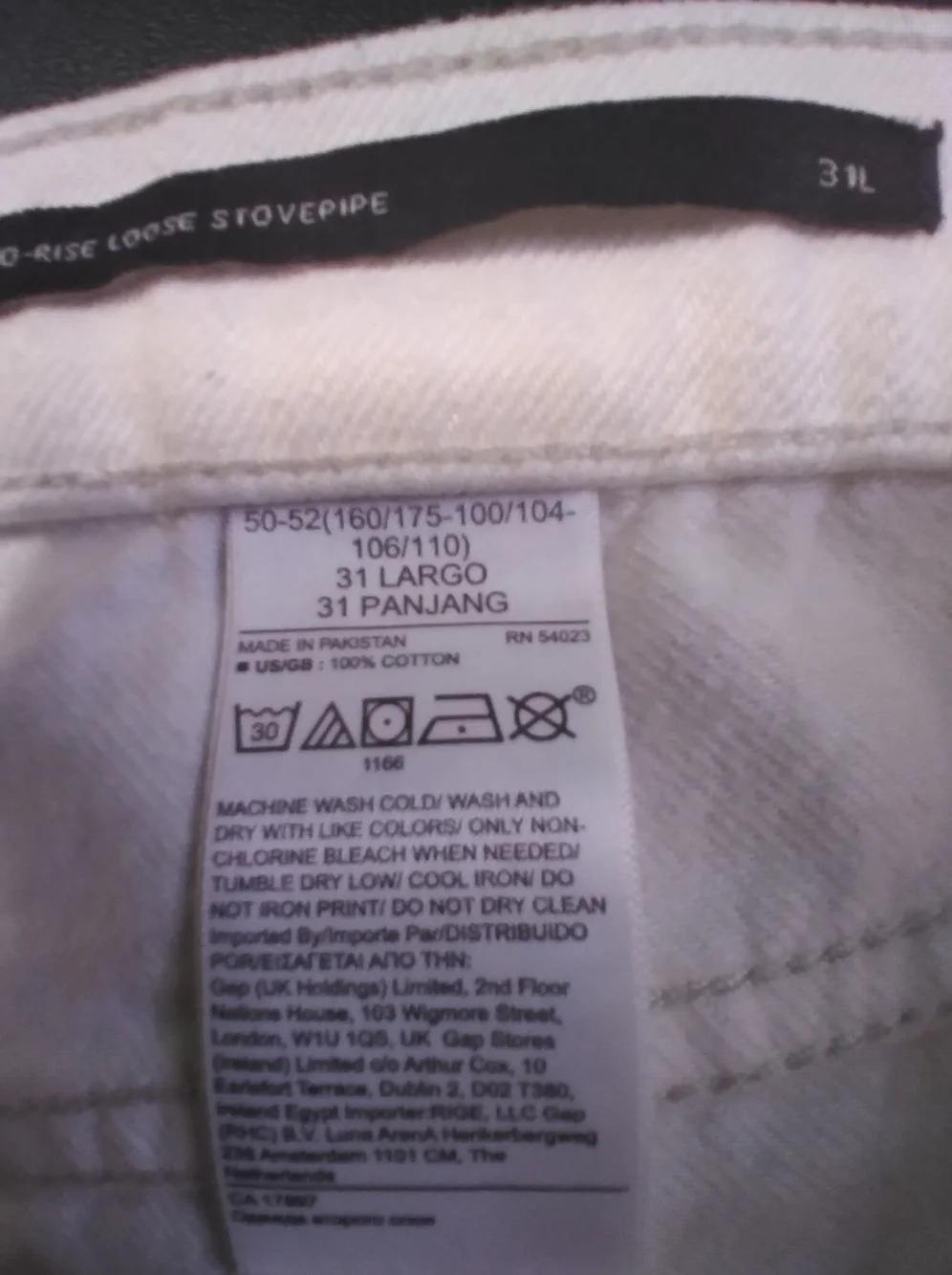 Banana Republic Mens Button Fly Cream Premium Mid Rise Loose Stovepipe Jean